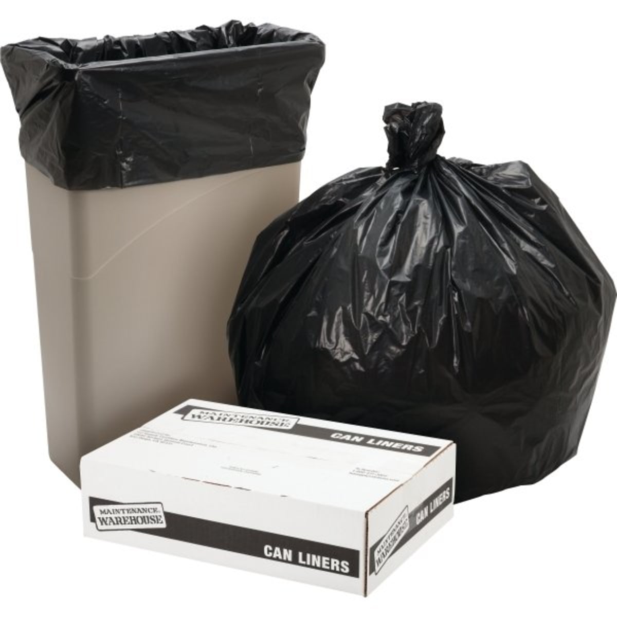 PRIME 38 X 58 1.25mil 60gal White Trash Can Liner 100/Case
