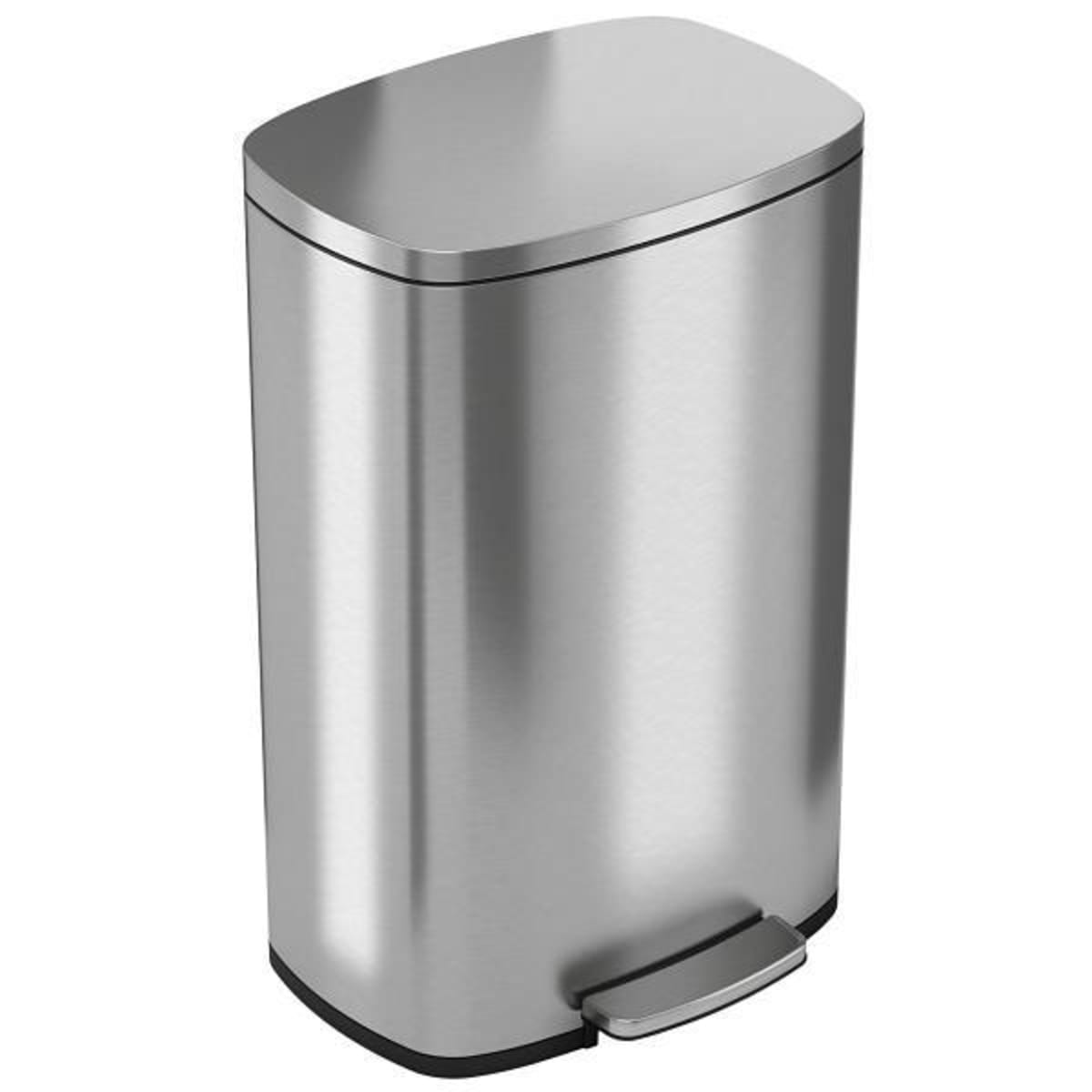 HLS Commercial 13 Gallon Elliptical Open Top Stainless Steel Trash Can