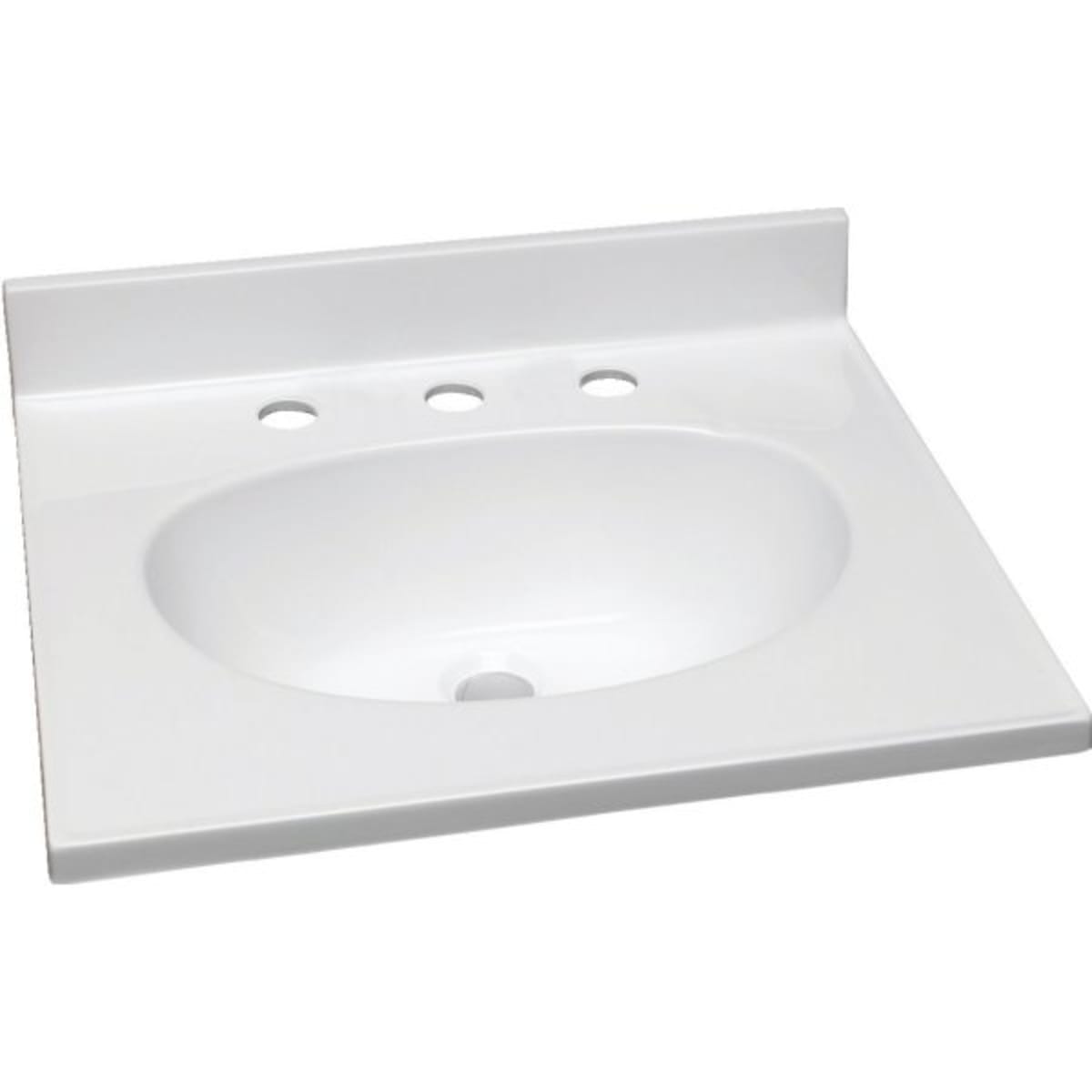 73 X 22 Solid White Cultured Marble Vanity Top And Double Bowl