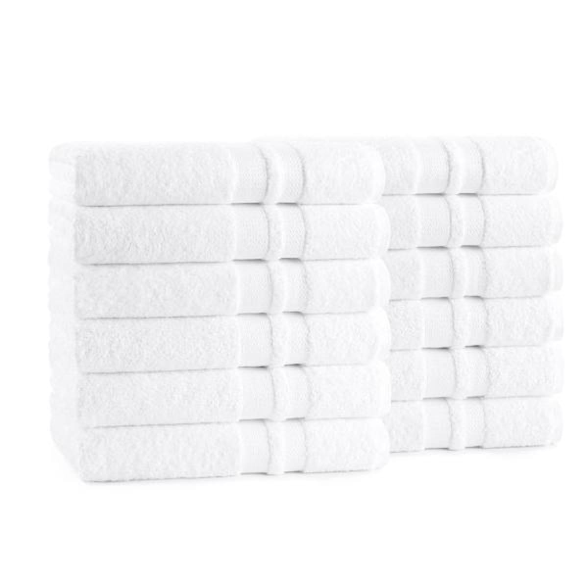 Welspun Welington Hand Towel, 16 x 30, White 4.5lb
