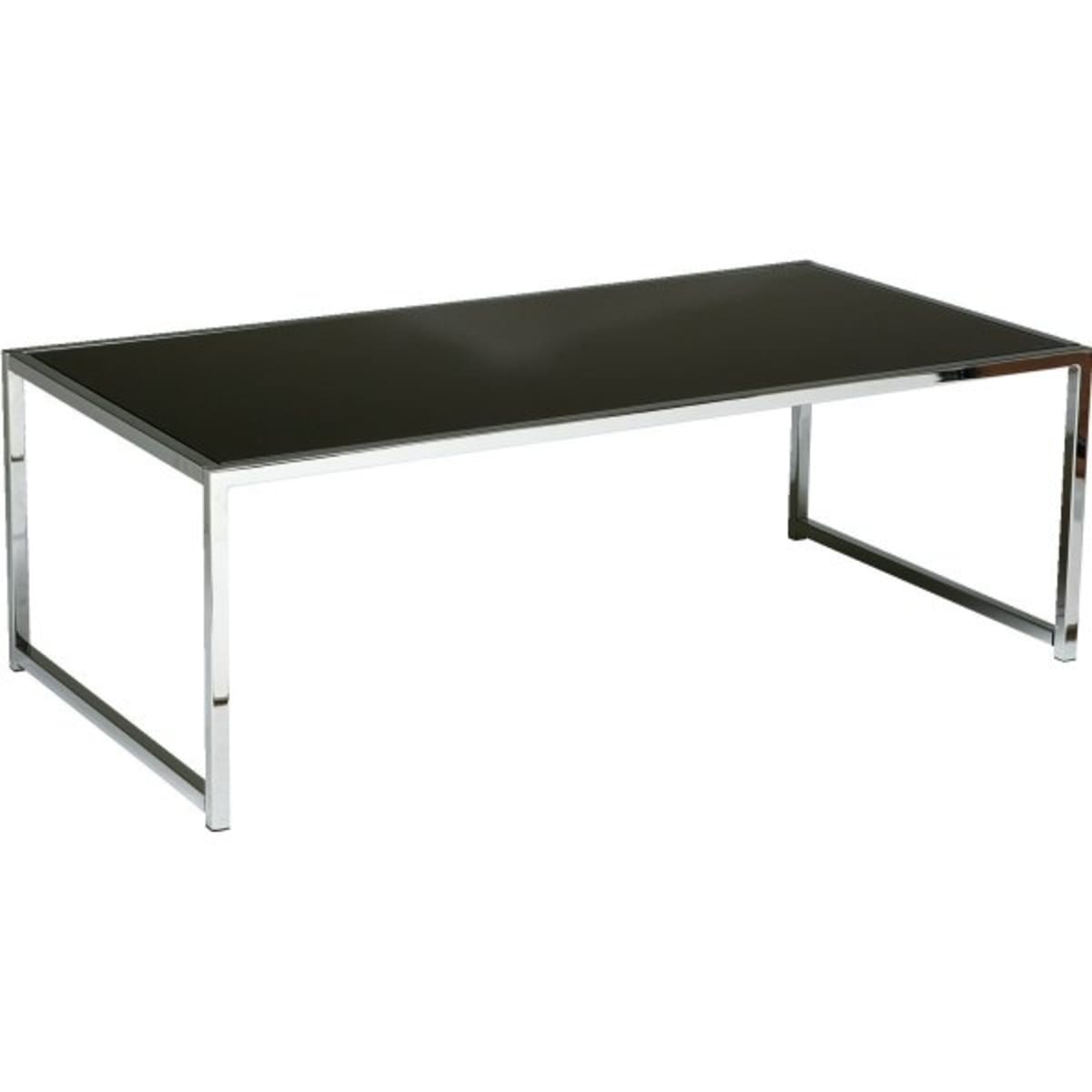 Yield Chrome Frame Black Glass Coffee Table Hd Supply
