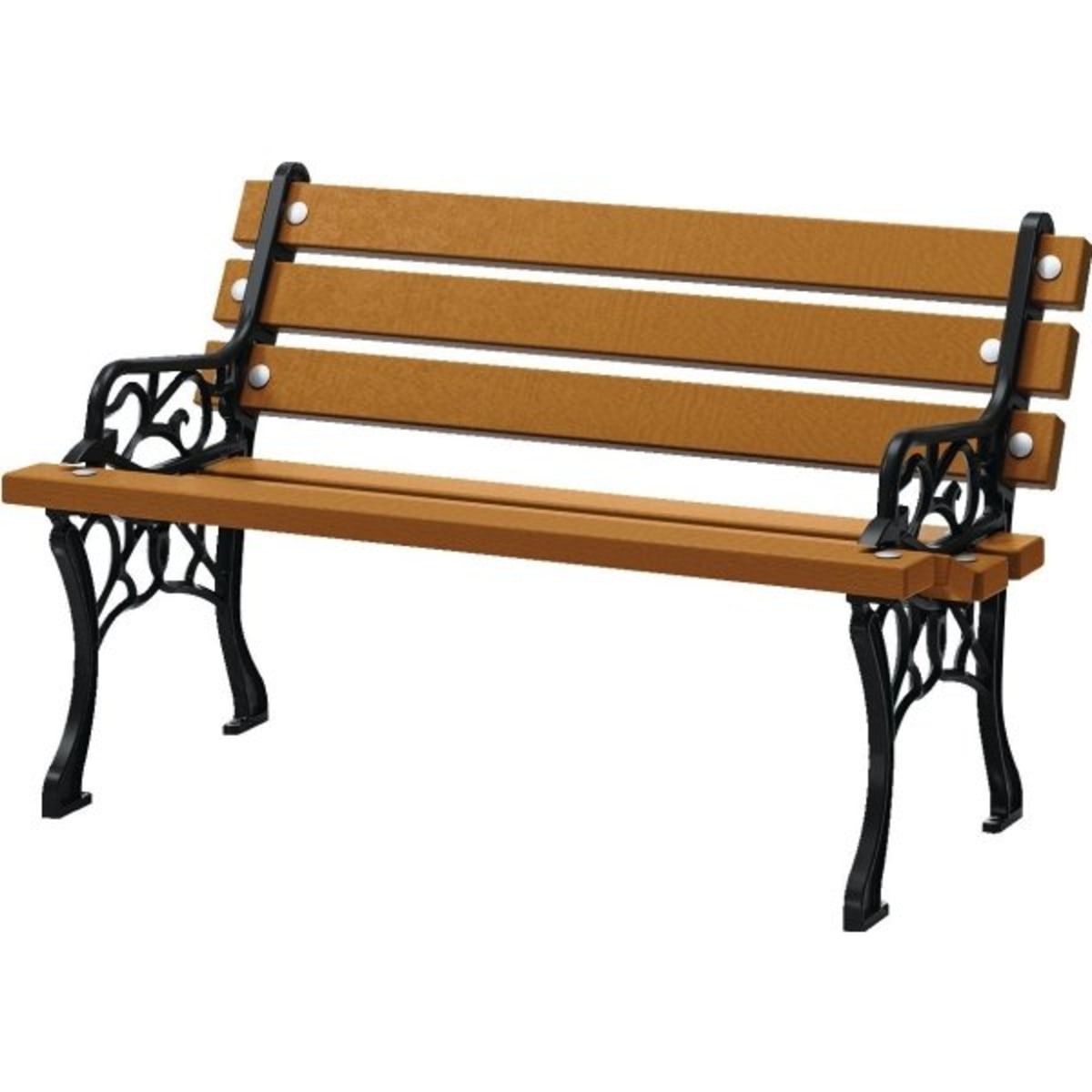 Suncast Commercial Garden Bench Brown Resin Wood Black Metal