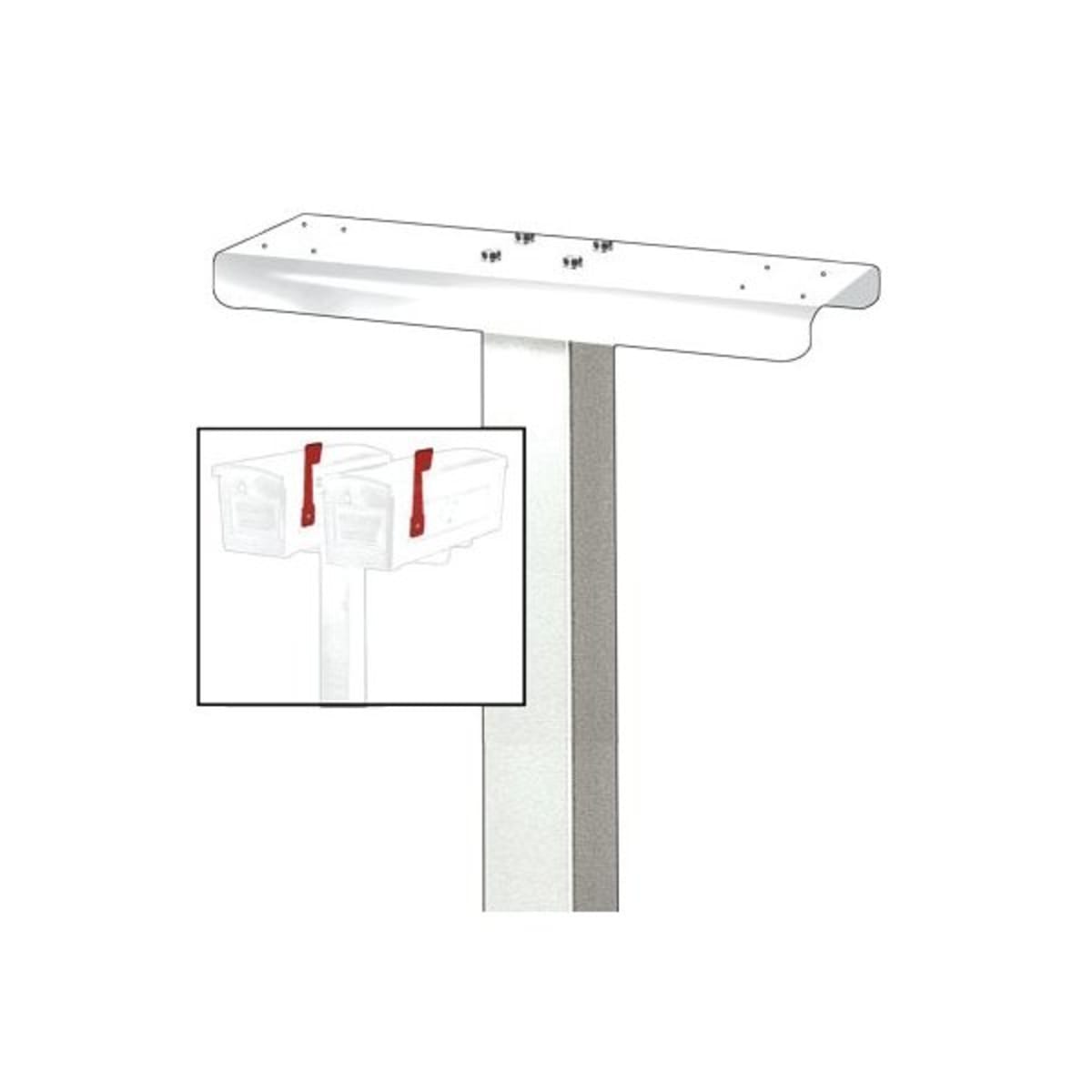 Roadside Mailbox Spreader 2 Wide White