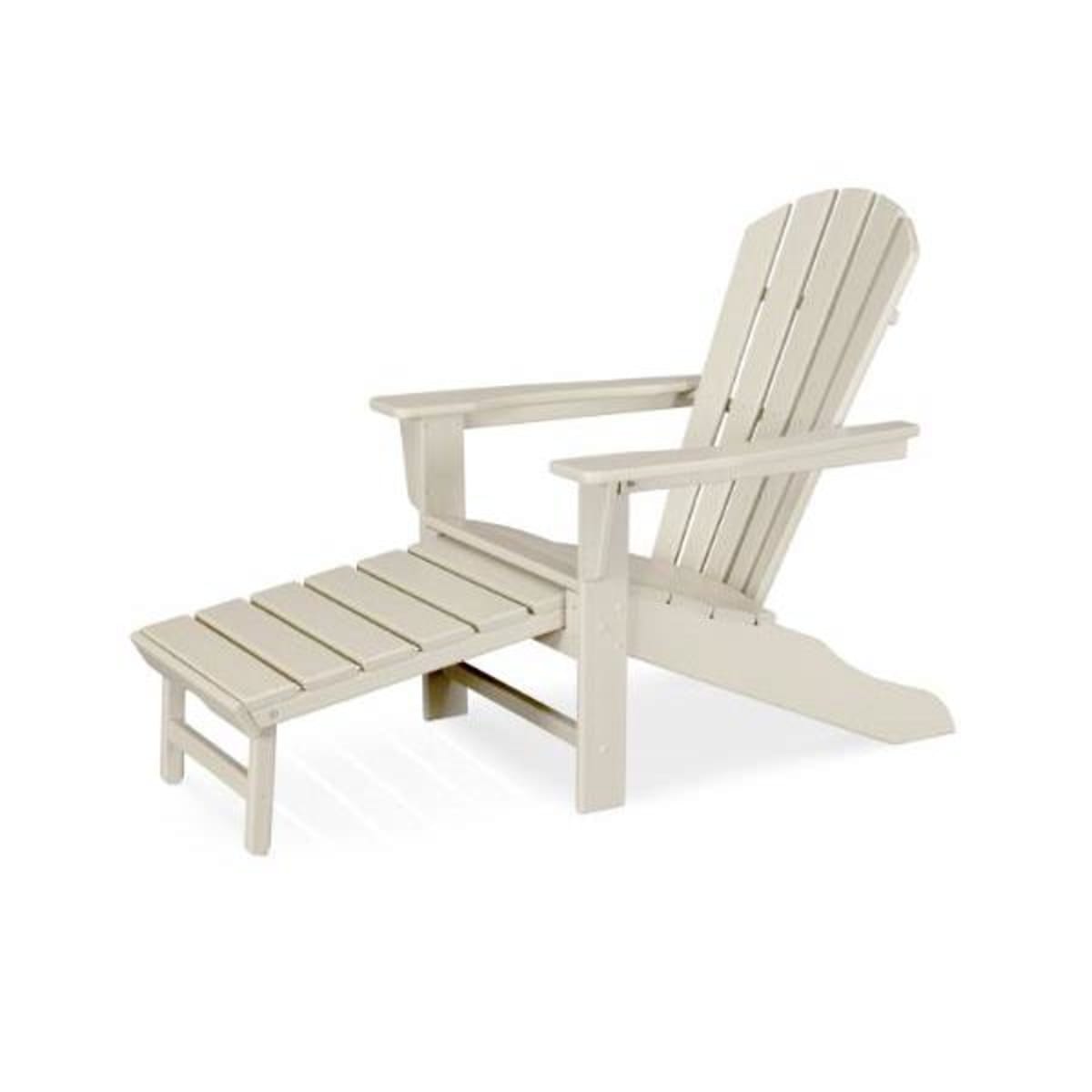 Polywood South Beach Ultimate Adirondack Chair Hideaway Ottoman Sand Hd Supply