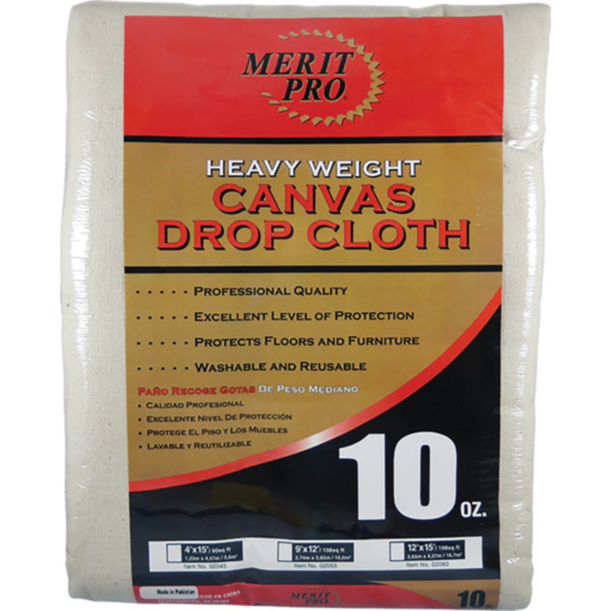 Merit Pro 02060 12 X 15 10 Oz Heavy Weight Canvas Drop Cloth