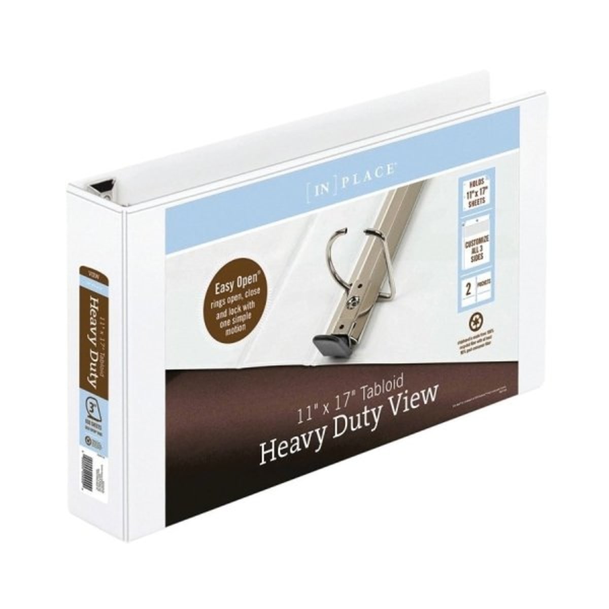 In Place White Heavy Duty View Binder With 3 Inch Rings Hd Supply