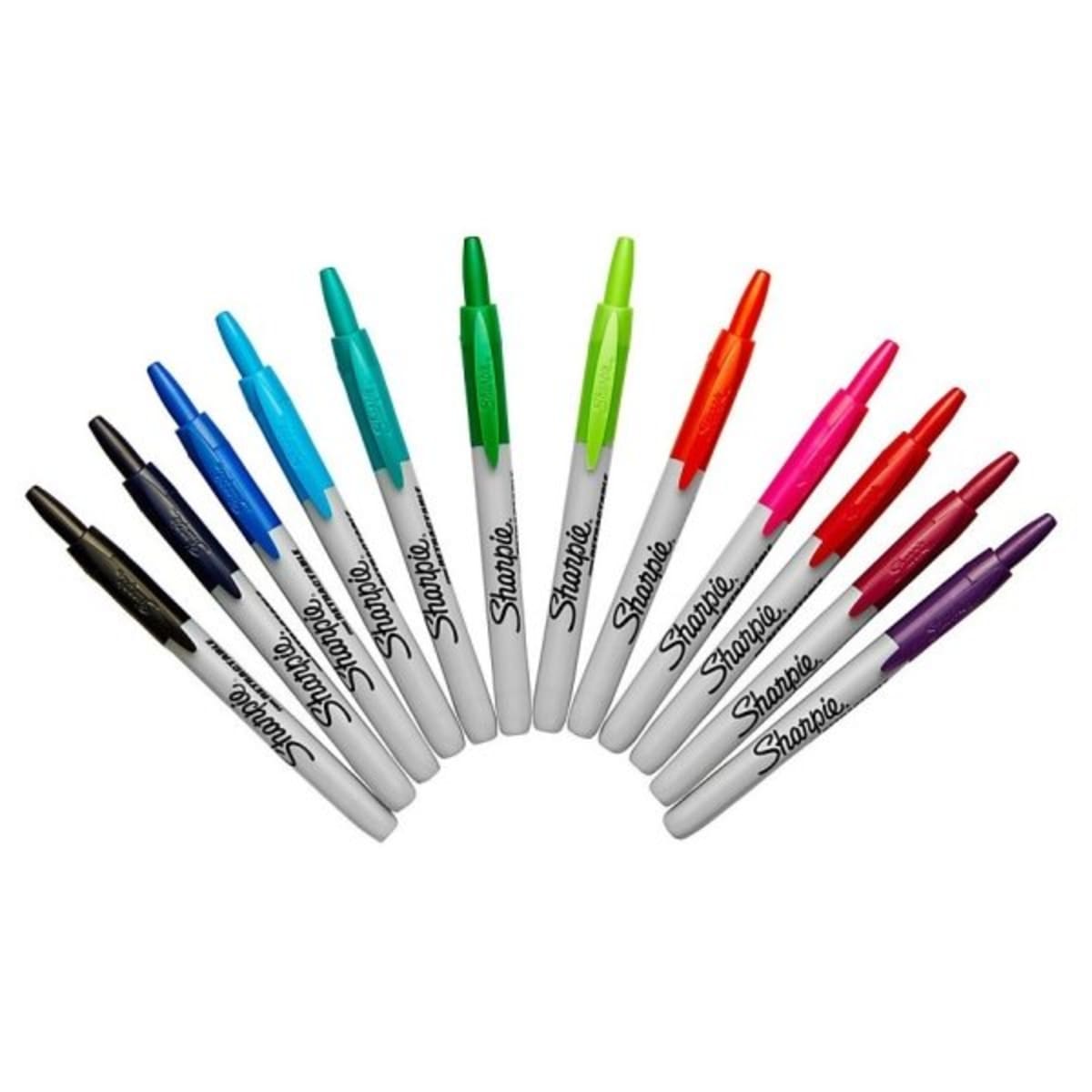 Sharpie® Permanent Fine-Point Markers, Assorted Colors, Package Of 5