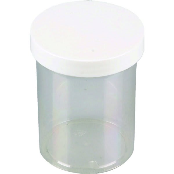 8 Ounce Clear Plastic Paint Jar And Lid