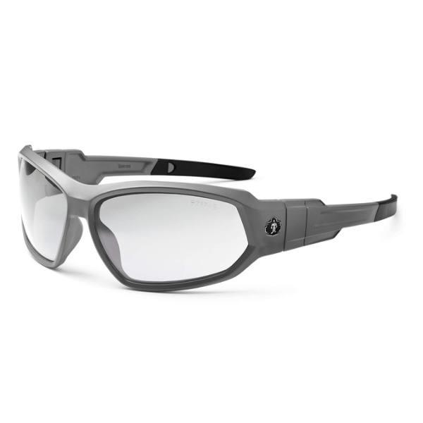 Ergodyne® Skullerz® Loki Safety Glasses/Sunglasses, Matte Gray, Clear Lens