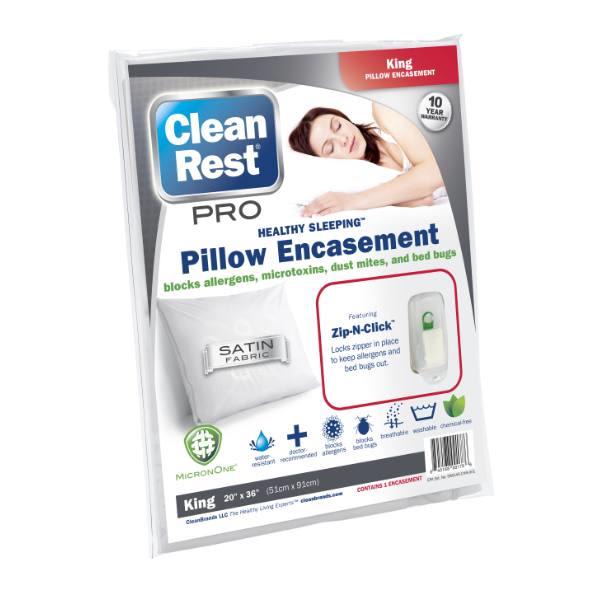 Cleanrest Pro Pillow Encasement King, Case Of 4