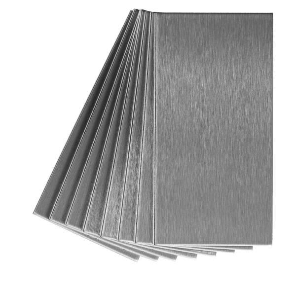 Aspect Metal™ Peel-And-Stick Stainless Long Grain Backsplash, 3 X 6 Pack Of 8