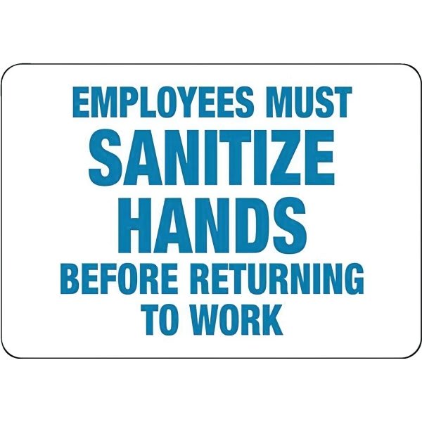 Emedco® "Employees Must Sanitize Hands" Plastic Sign, 10"H X 14"W
