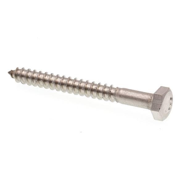 Hex Lag Screws, 1/4in X 2in, A307 Galv Steel, Package Of 100 HD Supply