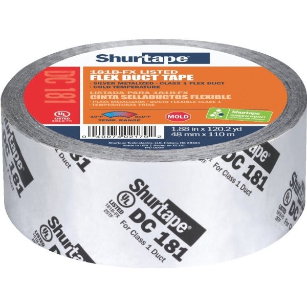 2.5" x 60.1 Yd Shurtape AF100 HVAC Foil Tape | HD Supply
