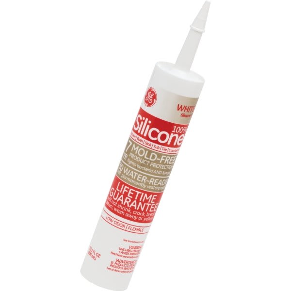 Ge 10.1 Oz Supreme Silicone Kitchen And Bath Caulk, White, Case Of 12