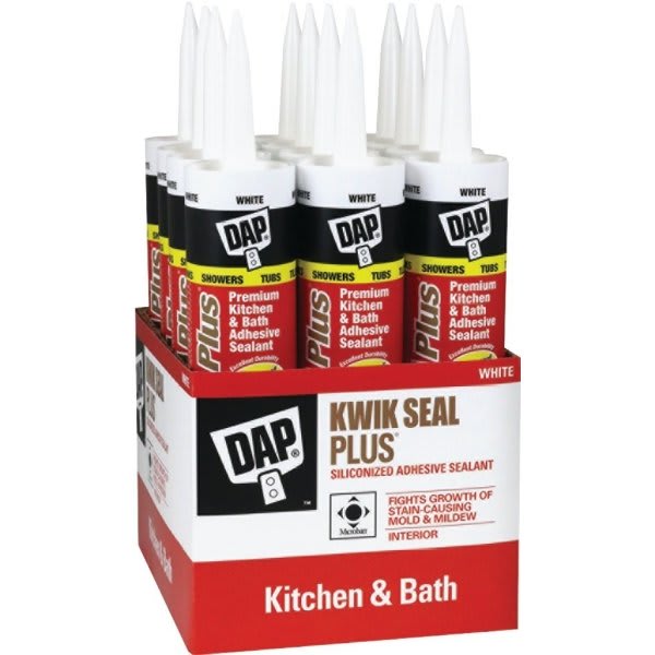 Dap® 10.1 Oz. Kwik Seal Plus Kitchen And Bath Caulk (White) (12-Count)