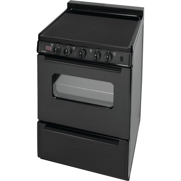 Premier® 24 in 2.9 cu ft Electric Coil Range w/ Oven Window (Black
