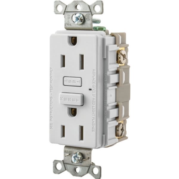 Hubbell® 15 Amp 125 Volt Commercial Self-Test Gfci Receptacle (White)