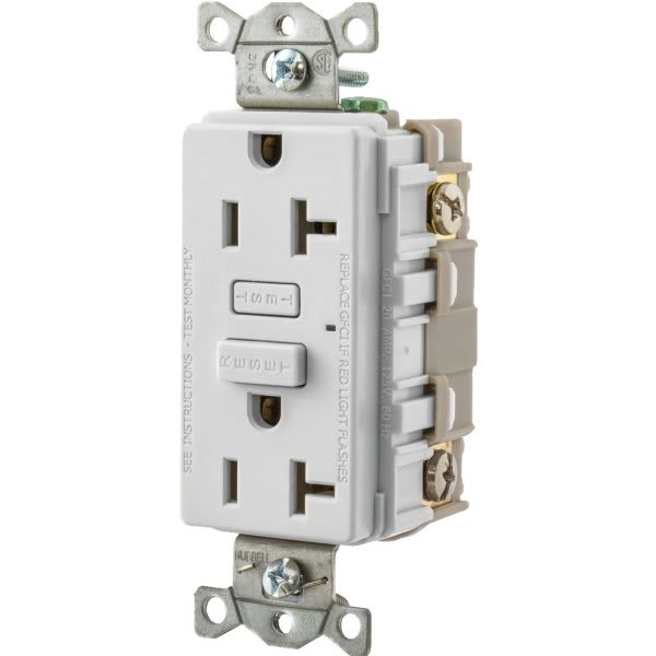 Hubbell® 20 Amp 125 Volt Commercial Self-Test Gfci Receptacle (White)