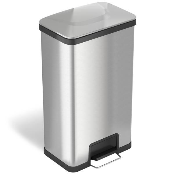 Simplehuman 16 Gallon Brushed Stainless Steel Bullet OpenTop Round