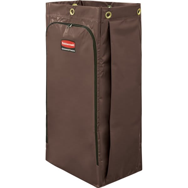 Rubbermaid Commercial 34 Gal. Brown Vinyl Janitor Cart Bag (4-Pack)