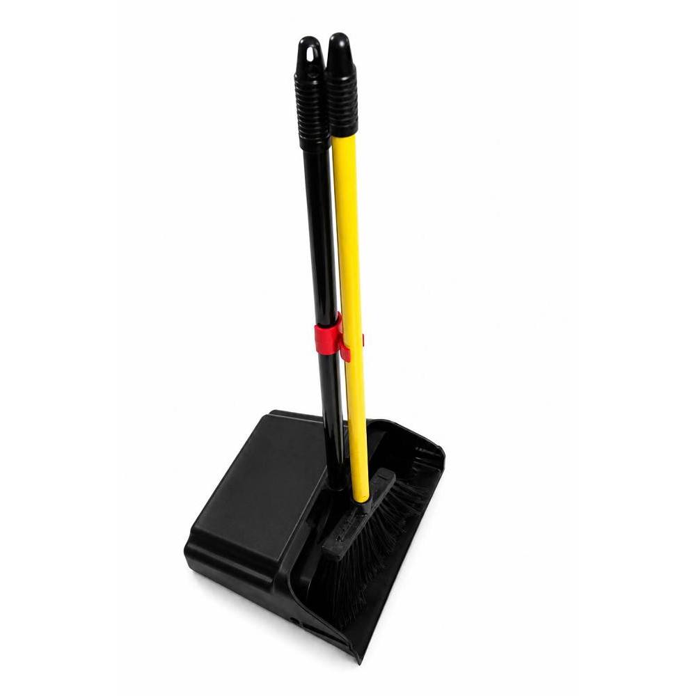 Renown Lobby Dust Pan And Broom Combo, 11 In., Black