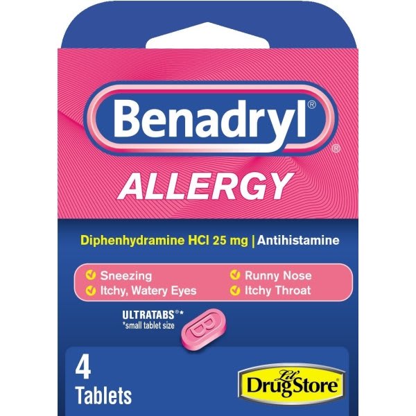 Lil Drugstore Benadryl 4 Count Retail Box Package Of 6