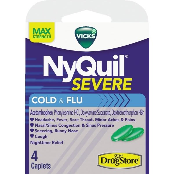 Lil Drug Store Nyquil Severe 4 Count Retail Box Package Of 4
