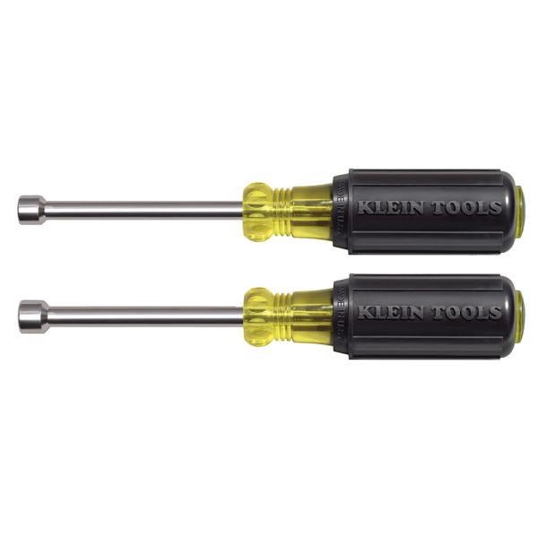 Klein Tools® Magnetic Nut Drive Set With Hollow Shaft 3", Package Of 2