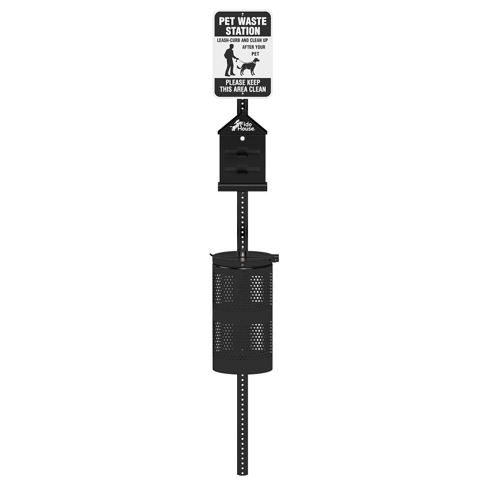 Fido House® Black Pet Waste Station