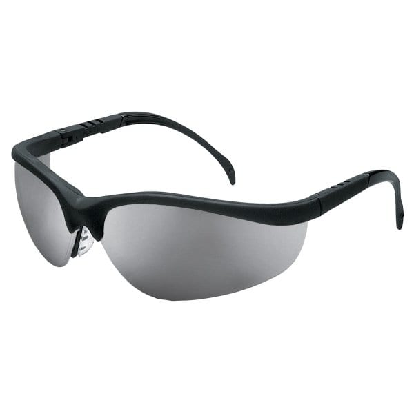 Crews Safety Products Klondike Mirror Black Frame Safety Glasses, Package Of 4