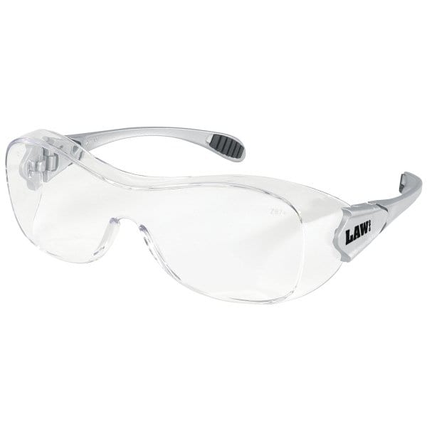 Crews Safety Products Crews Law Clear Gray Frame Safety Glasses, Package Of 4