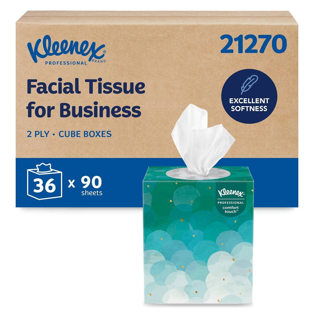 Kleenex Professional 2-Ply Upright Facial Tissue Cube Case Of 36