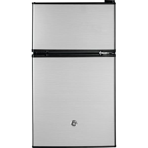 GE ENERGY STAR 3.1 cu. ft. COMPACT Refrigerator With Freezer, Stainless Steel, ADA