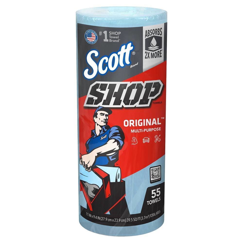 Scott Blue Industrial Shop Towels, 30 Rolls-Case