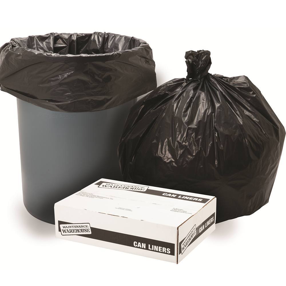 Maintenance Warehouse® 55-60 Gal. 1.5 mL Low-Density Trash Bag (100-Case) (Black)