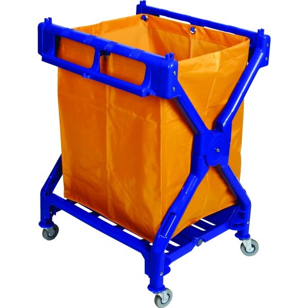 6 Bushel Plastic Folding X-Frame Laundry Cart