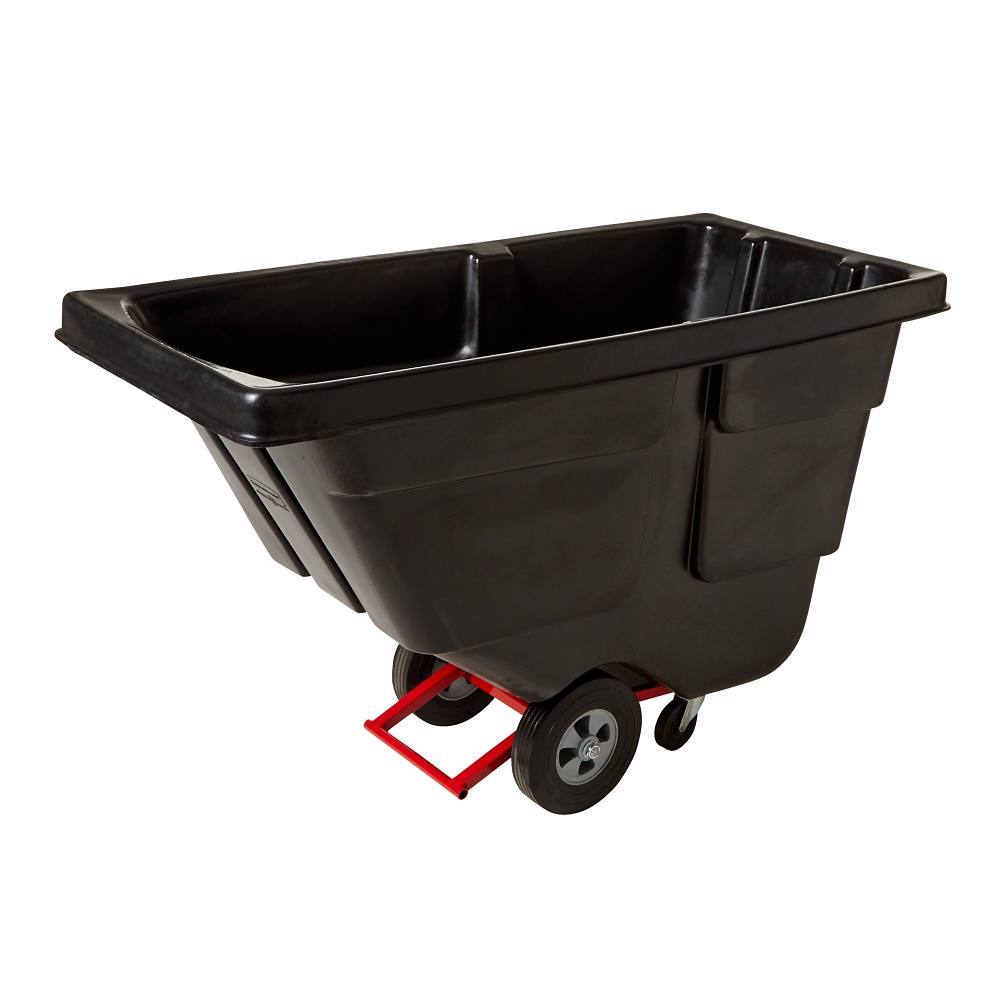 Rubbermaid Commercial Rotomolded Tilt Truck, Utility Duty, 1/2 cu yd, Black