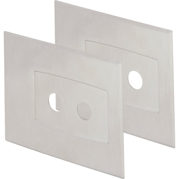 Wingits Contour Oval Curved Shower Rod Cover Plate Satin Stainless Pair Of 2