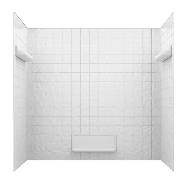Swanstone 36D x 62W x 72H Subway Tile Shower Wall Kit White HD Supply