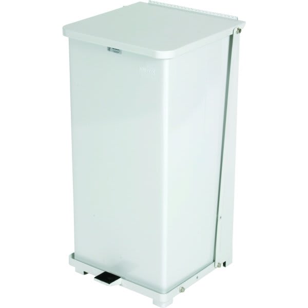 Rubbermaid Commercial Defenders® 24 Gallon Step-On Trash Can (White)