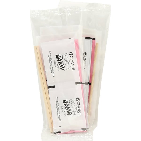 Choice Privileges® Room With A Brew/Condiment Kit W/Stirrer, Case Of 250