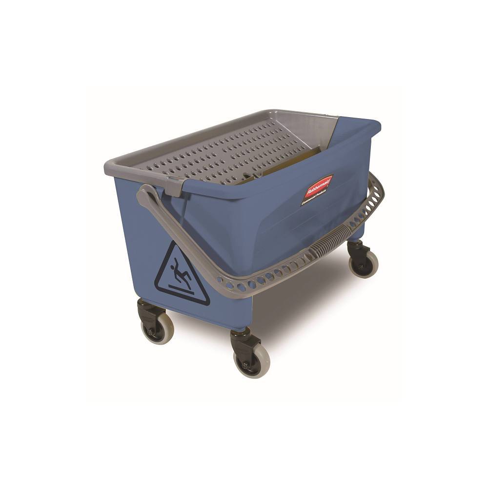 Rubbermaid Commercial 28 Quart Plastic Microfiber Mop Bucket W/ Wringer (Blue)