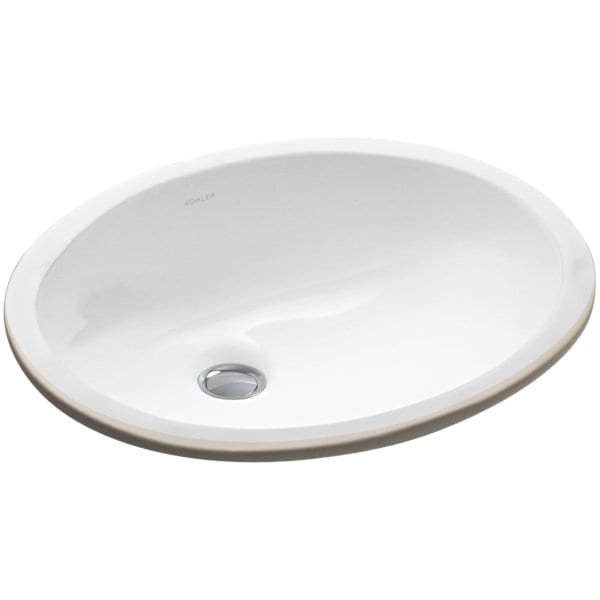 Kohler® Caxton® White Oval Undermount Bathroom Sink With Overflow