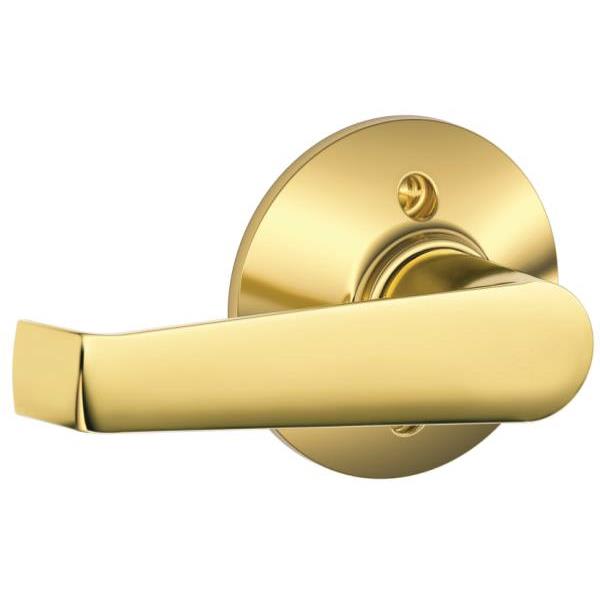 Schlage Residential F Series Dummy No Hand Bright Brass Finish Elan Lever