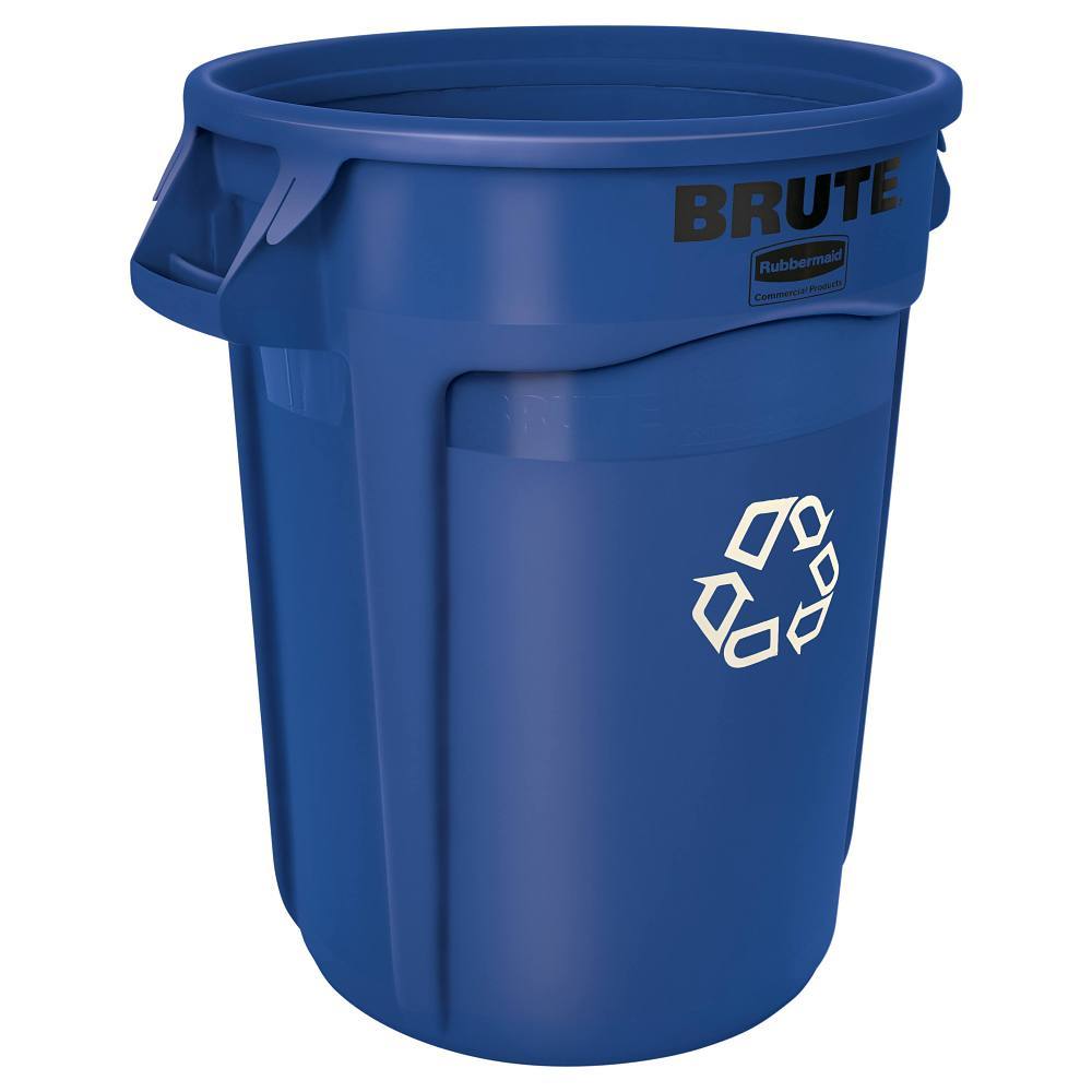 Rubbermaid Commercial BRUTE 32 Gal. Round Recycling Can, Blue