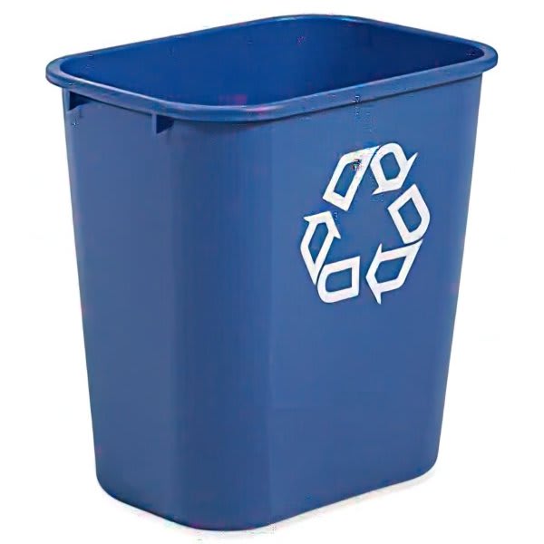 Rubbermaid Commercial 7 Gallon Recycling Trash Can (Blue)