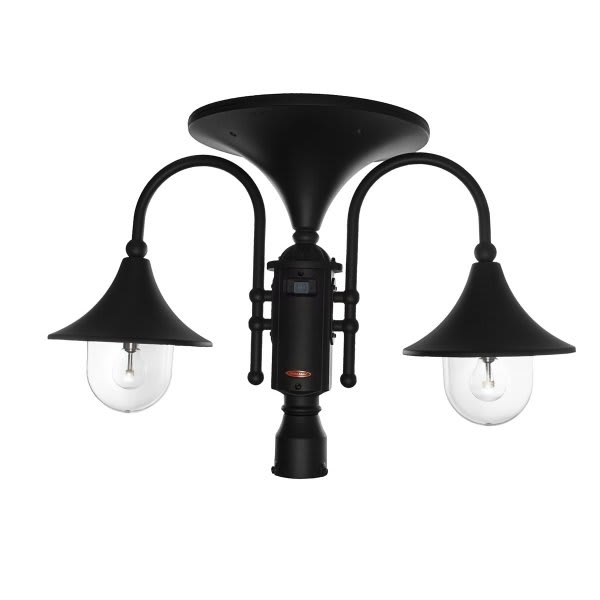 Gama Sonic® 180 Lm Pagoda Bulb Solar Lamp Post Single Lamp Black Powder