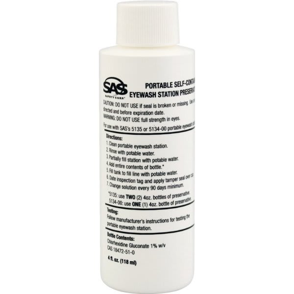 Sas Safety® Eye Wash Station Water Preservative, 4 Oz