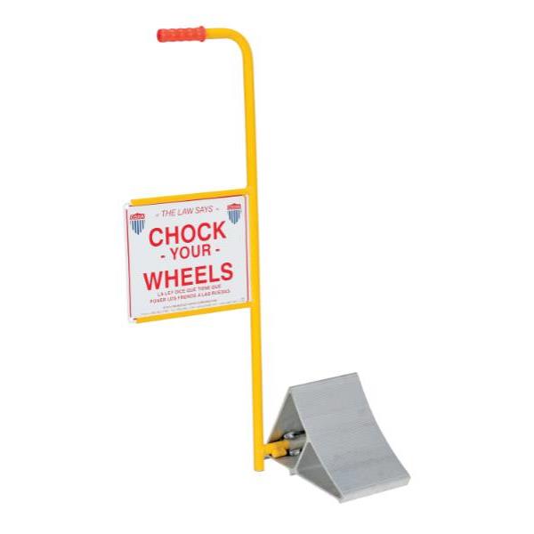 Vestil Aluminum Wheel Chock With Handle & Sign
